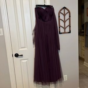 Plum tulle floor length formal